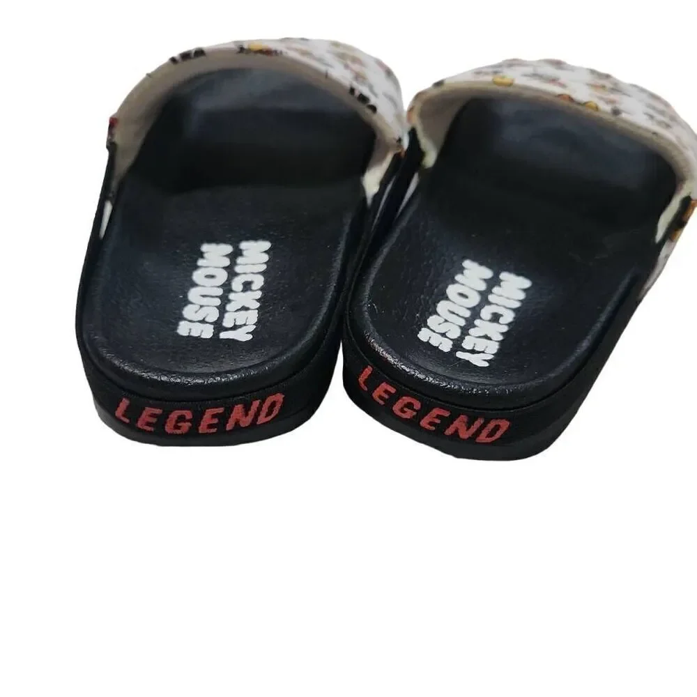 Mickey Mouse Kids Size 9/10 Black White Mickey Mouse Slides